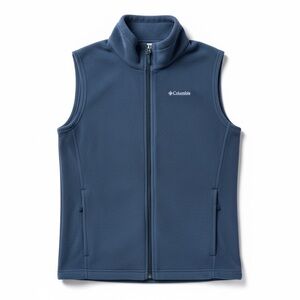 Columbia Kids Fleece Vest Blue Full Zip Lightweight Youth Large (14/16 Years)